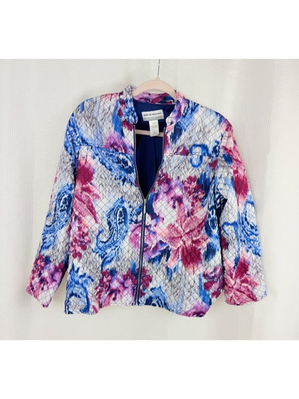 ALFRED DUNNER Women's 16P Quilted Floral Zip Jacket Autumn Harvest Petite